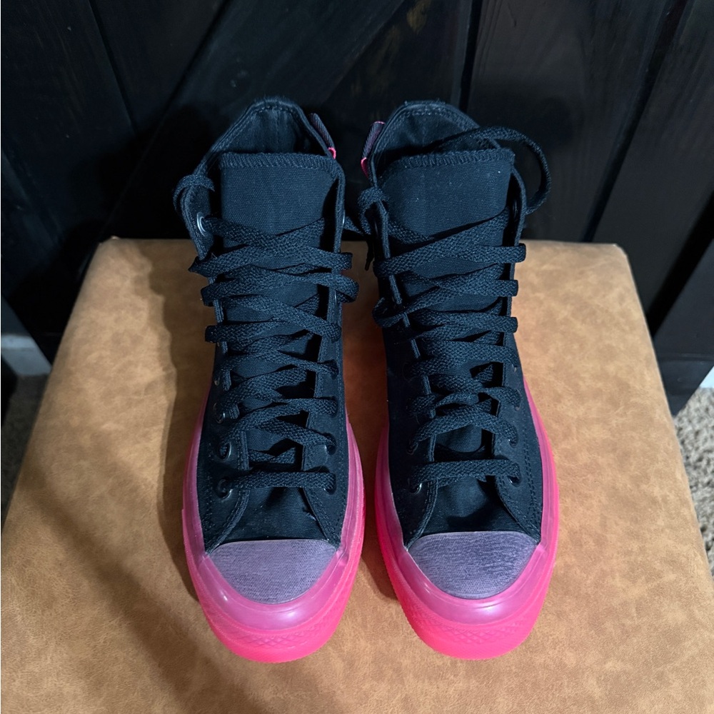 Converse High Top Sneakers - Black & Hot Pink Accent - Picture 11 of 11